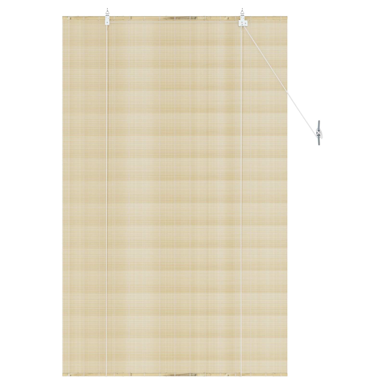 Roleta bambusowa naturalna 110 x 160 cm | Zewnętrzna instalacja wewnętrzna, regulowane światło, zabezpieczenie przed dziećmi, łatwa konserwacja