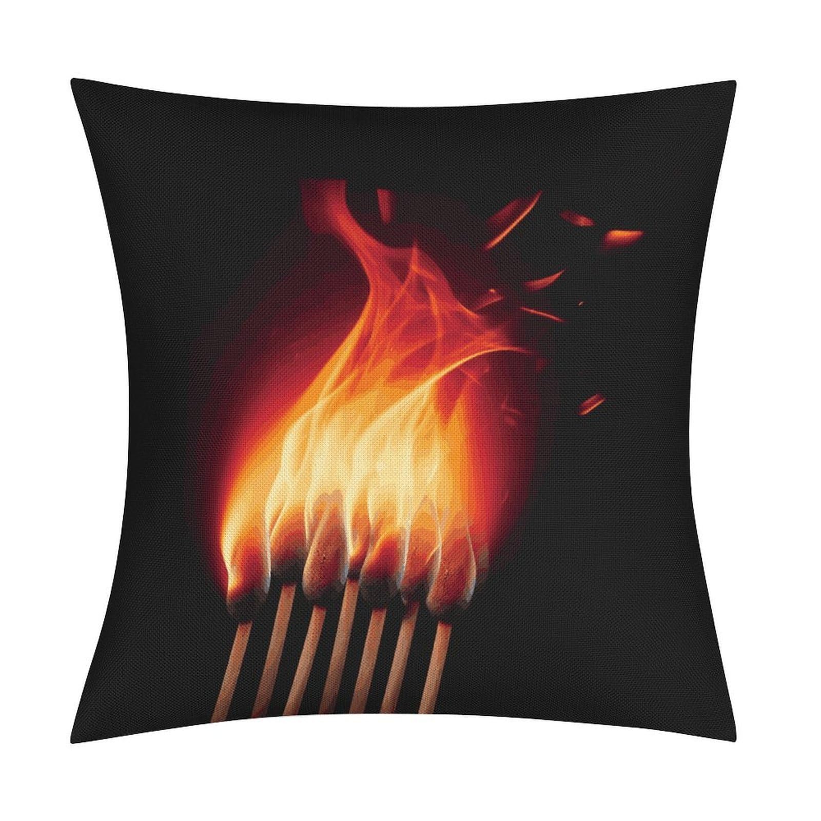 Fodpand Style Flames Matches Pillow Covers 18X18 Inch, Pillow Cases Boho Farmhouse, Throw Pillow Covers For Couch Sofa Bed Spring Home Decor