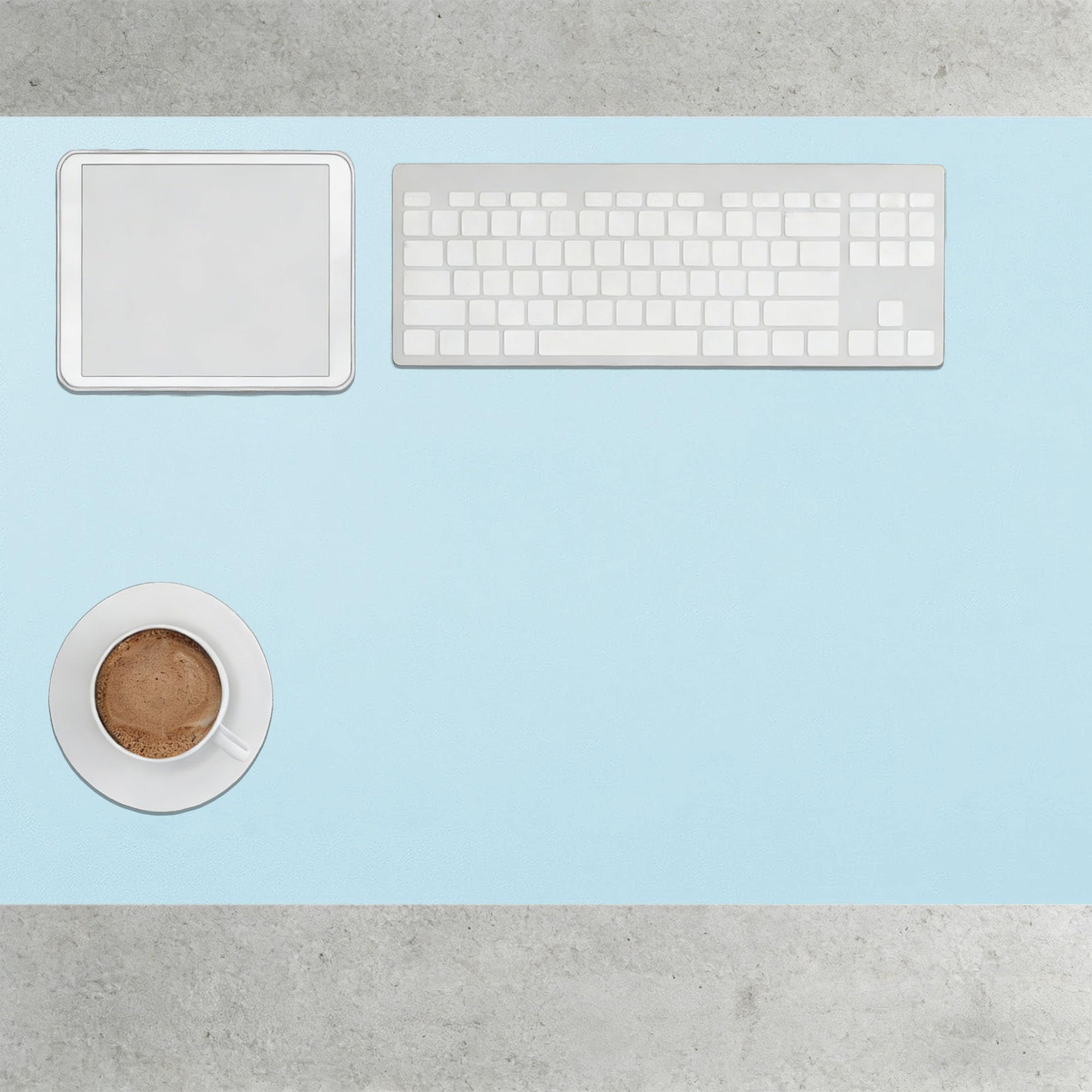 Leather Desk Mat 68 x 105 cm Multifunctional Leather Desk Pad Protector Wipeable Ideal Keyboard Mat for Office and Home, Blue