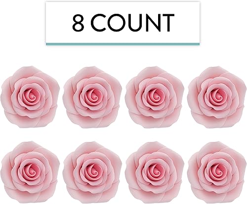 Miniatura 3 de Global Sugar Art Arbusto rosa rosa azúcar pastel flores grandes, alambre grande, 8 unidades por Chef Alan Tetreault