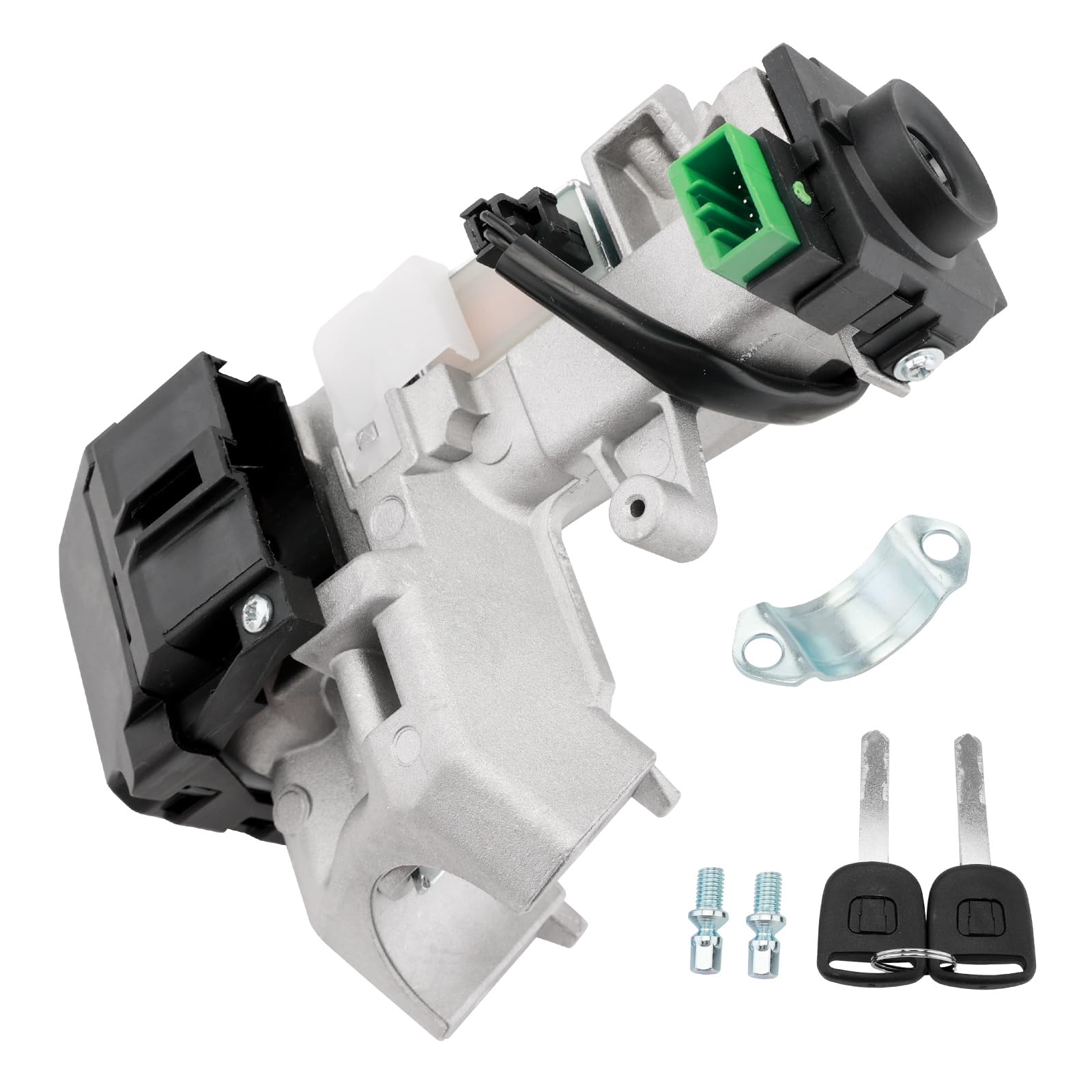 ignition switch lock cylinder assembly with key (with chip), compatible with 2003-2005 honda civic 1.3l, 2001-2005 honda civic 1.7l