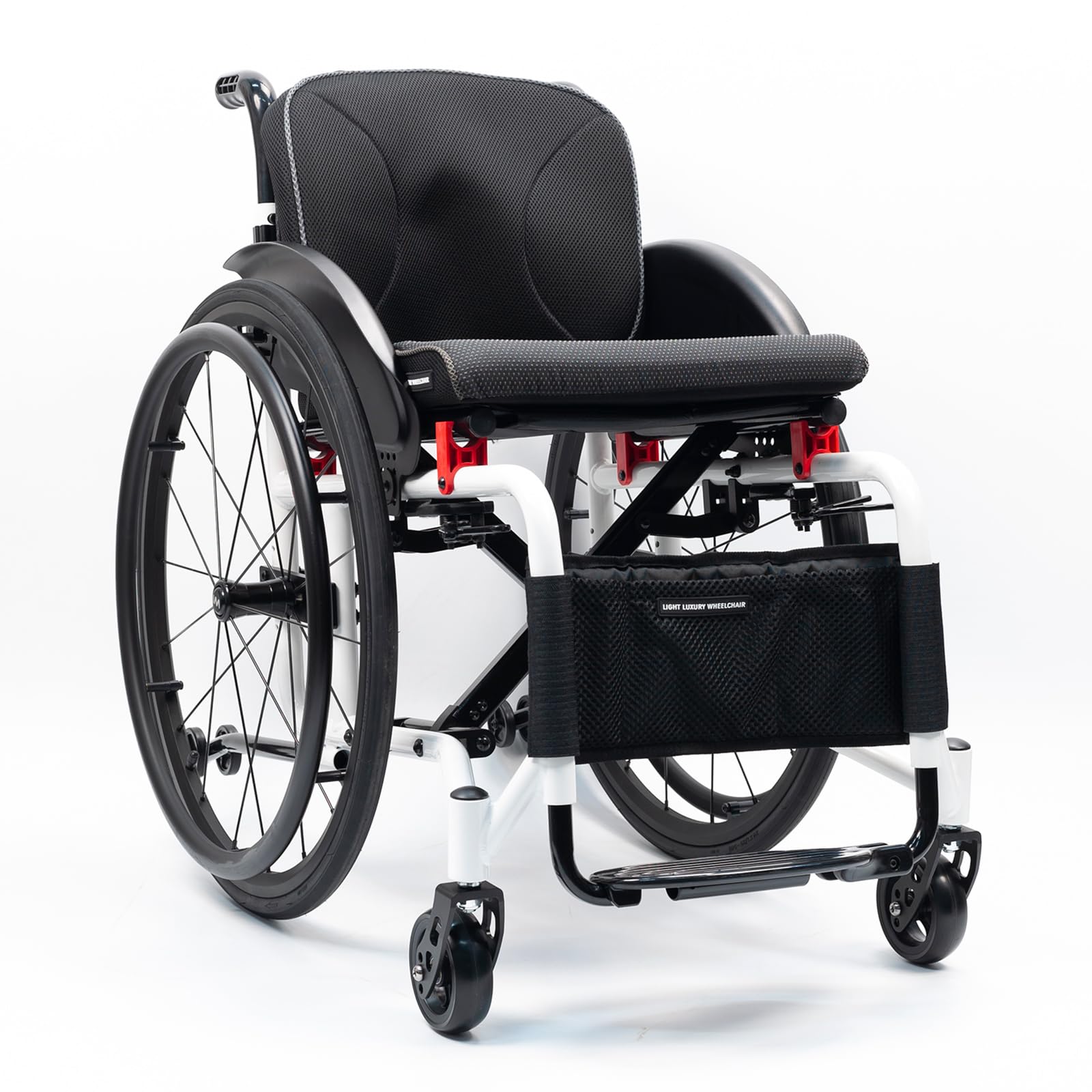Sedia a rotelle Pieghevole,Alluminio, Doppio Sistema frenante,Sedia A Rotelle Manuale,Sedia a rotelle per Lo Sport,Sedia a rotelle da transito,Regolabile(Seat Width 40cm/15.7in,D)