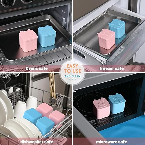 Miniatura 5 de Moukiween Recipientes de inmersión para la mayoría de loncheras Bento, recipiente de silicona a prueba de fugas de 4 onzas para aderezo de ensalada,