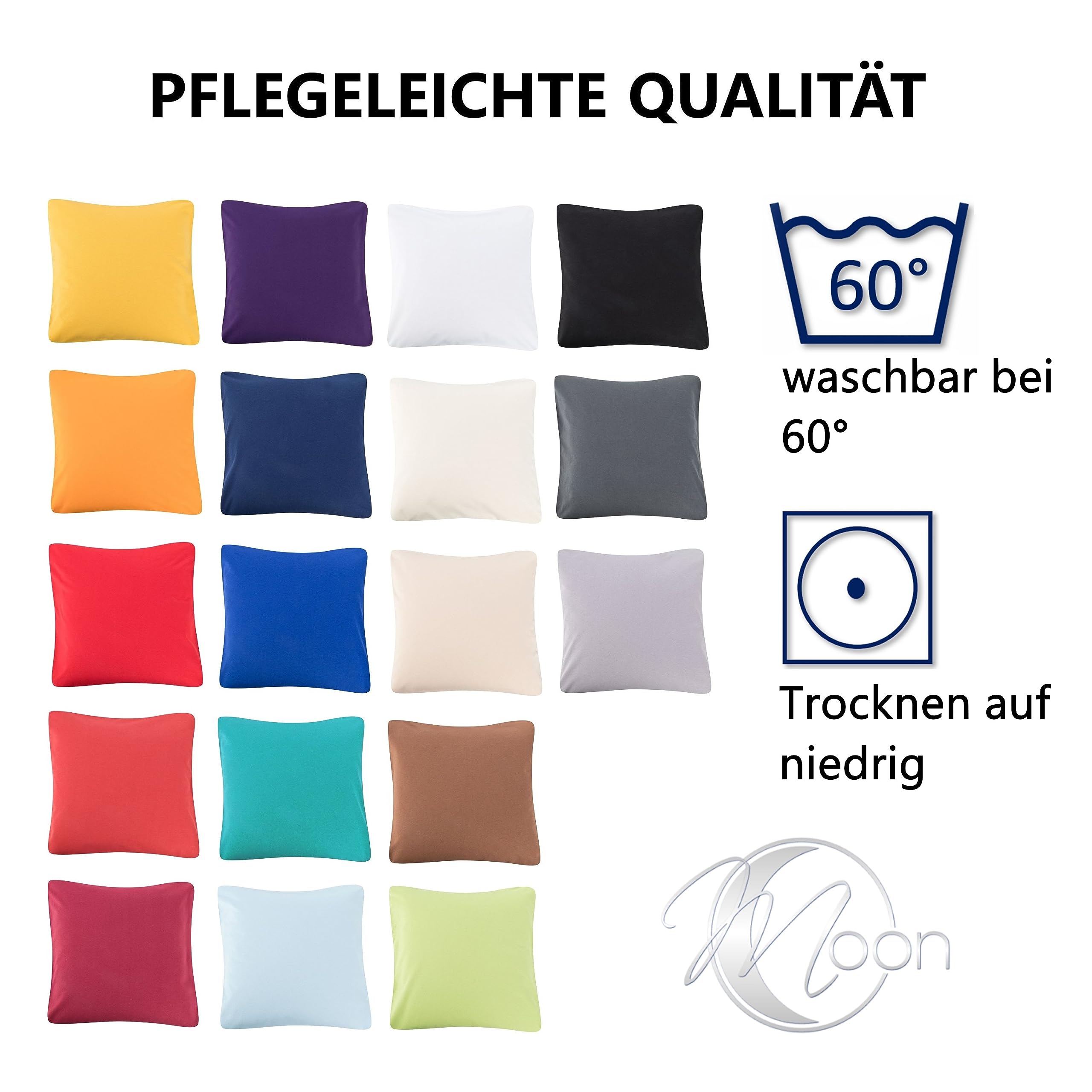 BRIELLE Set di 2 federe in 100% cotone, 80 x 80 cm, blu scuro