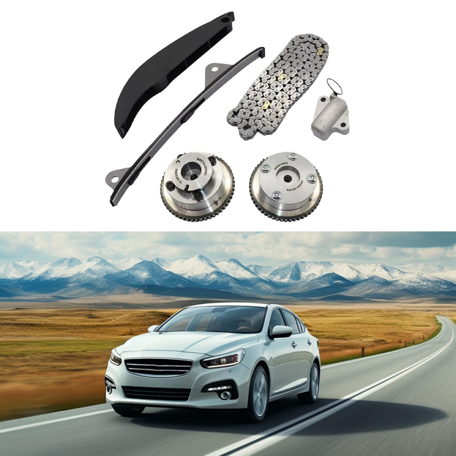 Catena di distribuzione dell'acciaio inossidabile stabilito 24300-2E000 per la catena di distribuzione automobilistica dell'acciaio inossidabile della sostituzione del motore