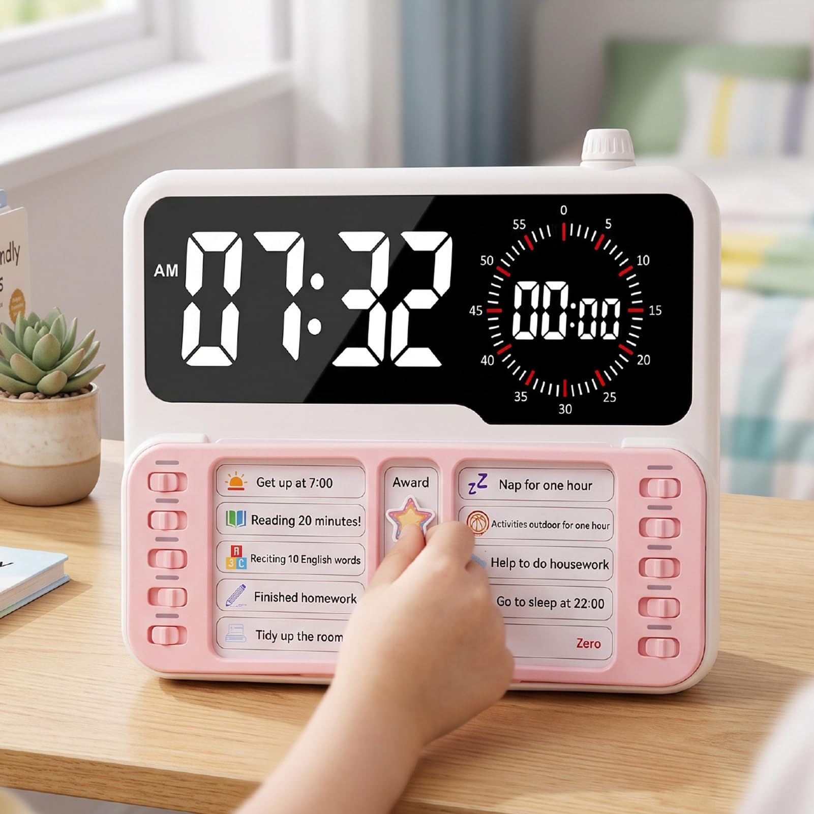 Akozon Minuteur Visuel 6 en 1 & Outil TDAH pour Enfants, Planning Visuel