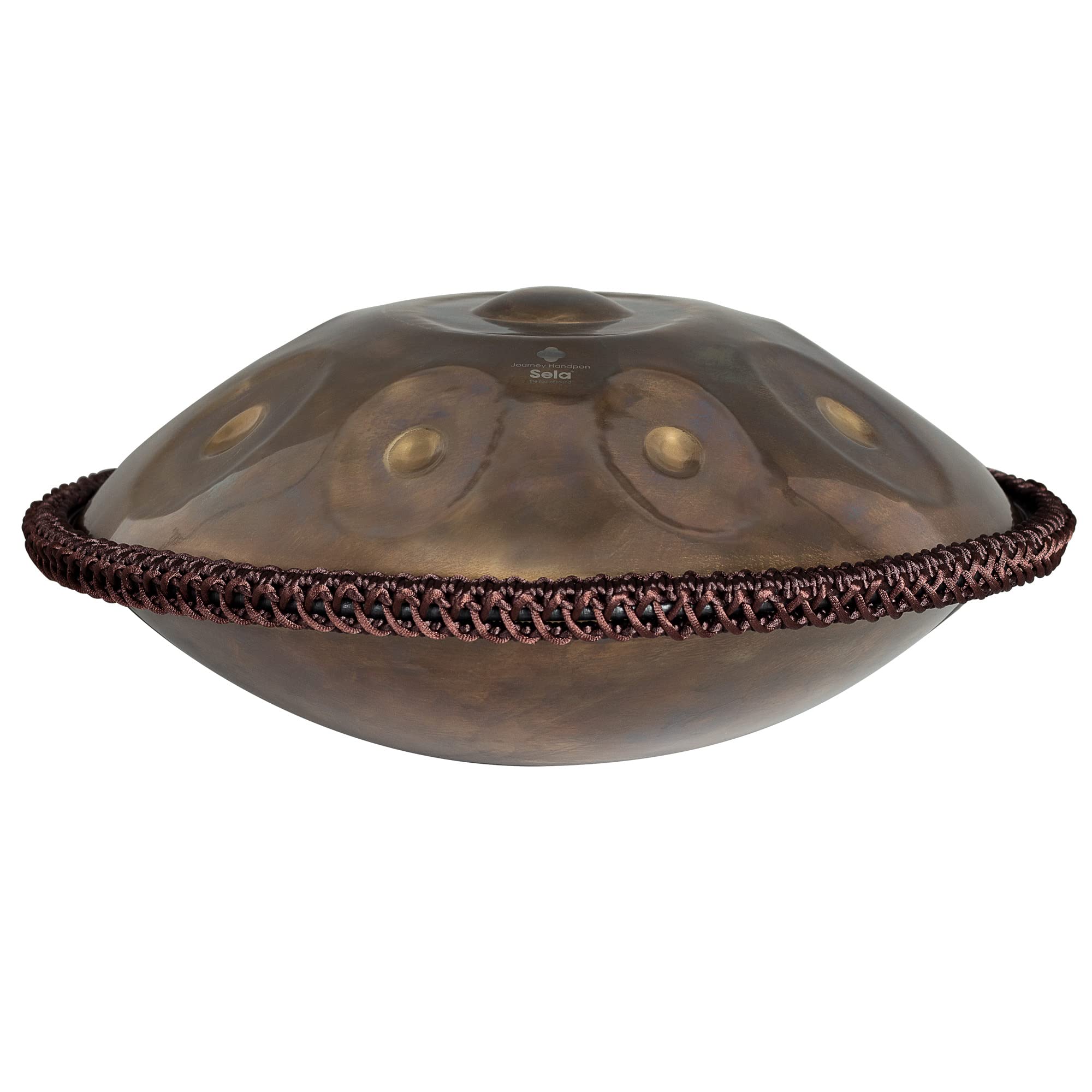 Sela Journey F# Handpan intégral en format voyage I Fait main de qualité supérieure I Instrument de percussion en acier inoxydable – Avec sac rembourré I Pantam SE 305 Acier inoxydable Mirror Gold