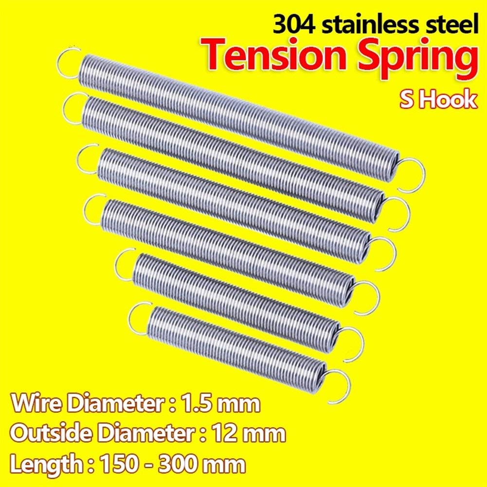 10x Zugfedern 1,5x12x120mm - Federstahl-Federn Für Möbel & Haushaltsgeräte