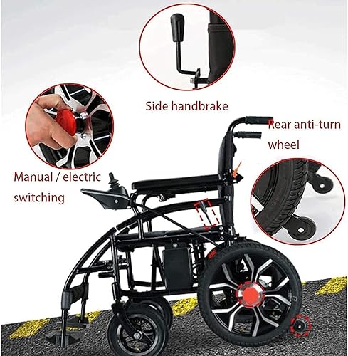 Miniatura 3 de NEOCHY Silla de ruedas portátil de moda ligera plegable para adultos sillas de ruedas eléctricas para discapacitados con joystick de 360 doble