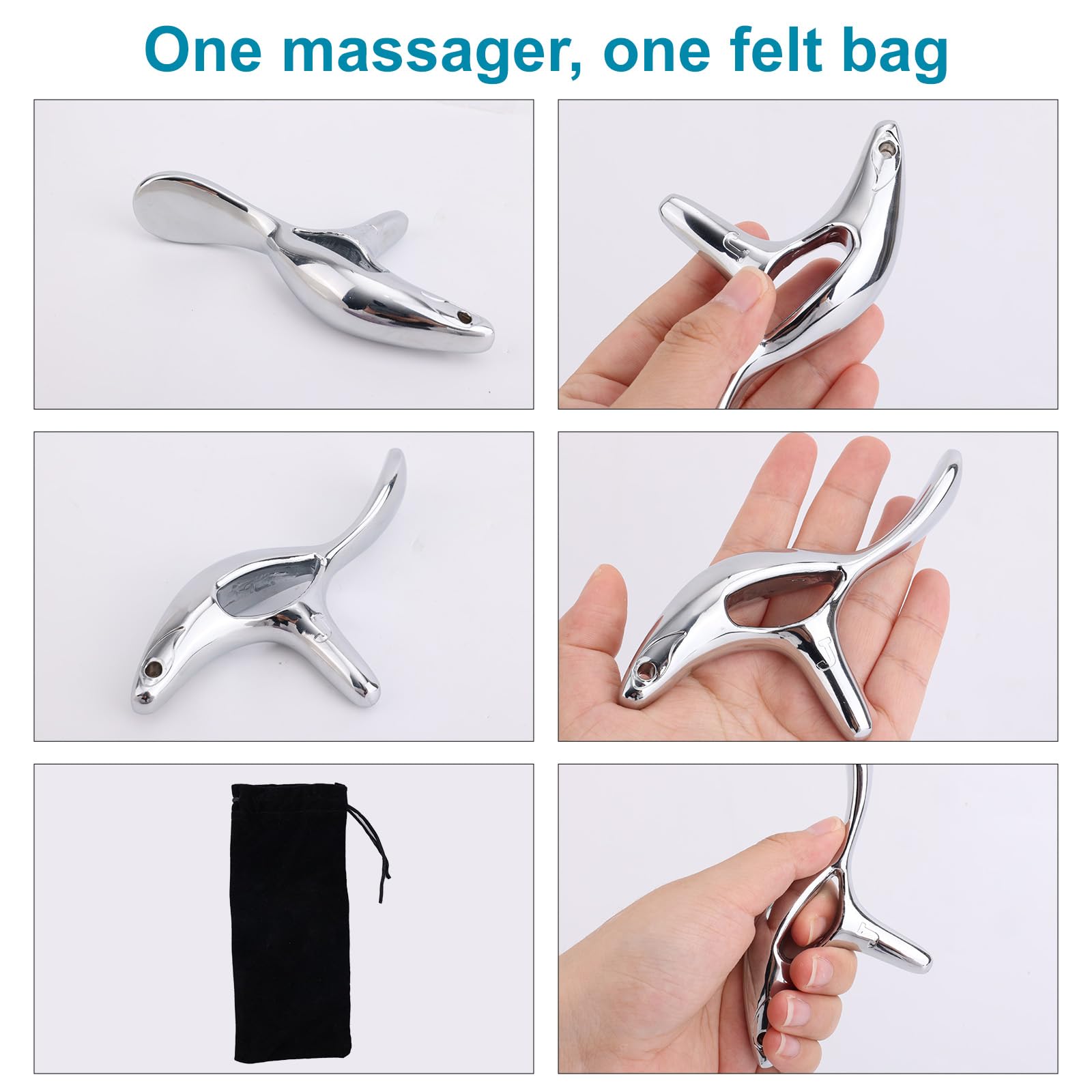 Gua Sha Punkt Narzędzie Masażu, Stop Cynku Skrobak Mięśniowy do Masażu Punktów Spustowych Głębokich Tkanek Ergonomiczna Konstrukcja Oszczędność Kciuka Masażer Akupresury dla Szyi Pleców Barków