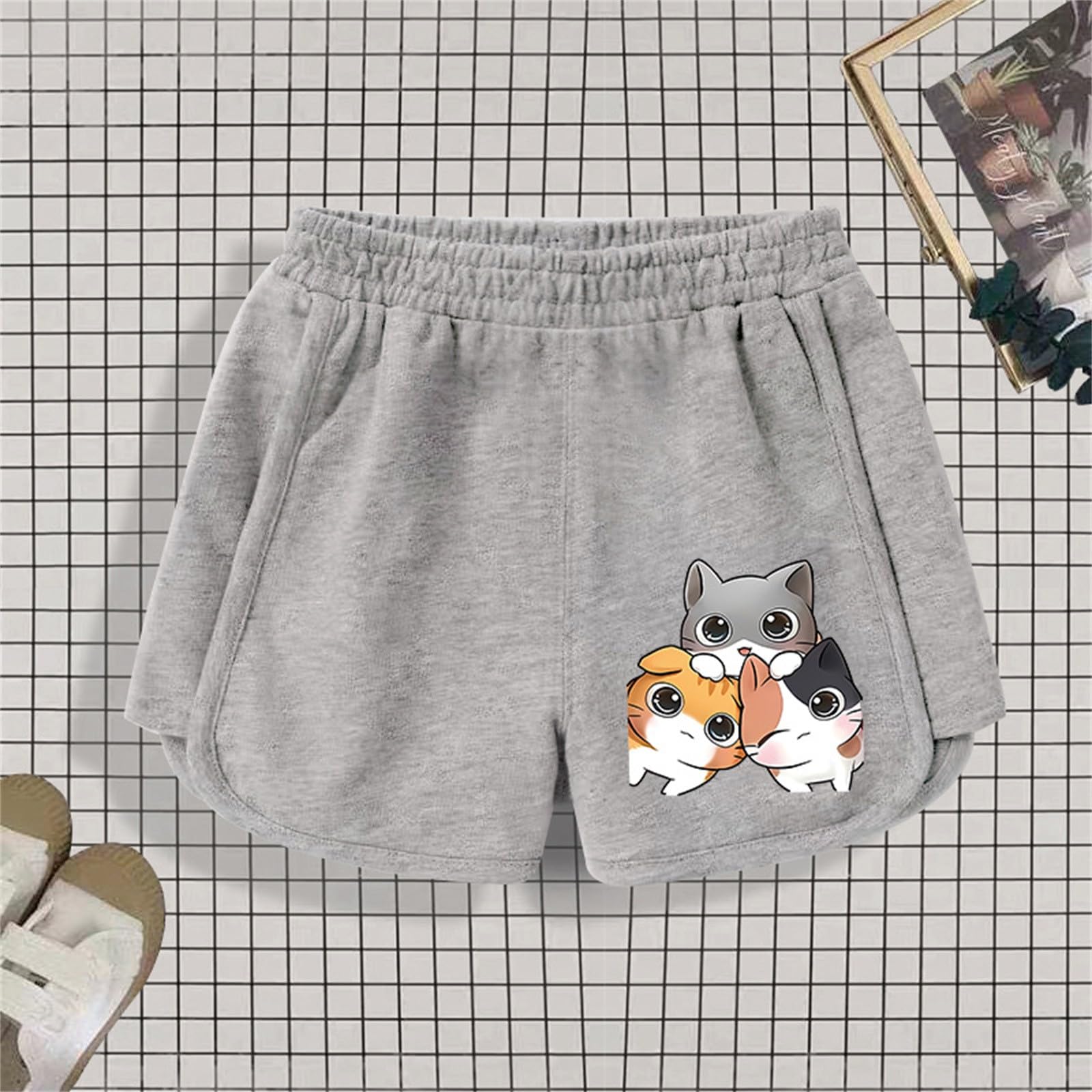 Generisch Shorts für Mädchen Bedrucken Gym Shorts Sommerhose Casual Girl Sporthose Atmungsaktiv Baggy Pants Kinder Turnhose Freizeithose Kurze Hosen Kurze Hose Mädchen Sommer Sport Hosen