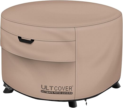 ULTCOVER Patio Fire Pit Table Cover Round 40 inch Outdoor Waterproof Fire Bowl Cover