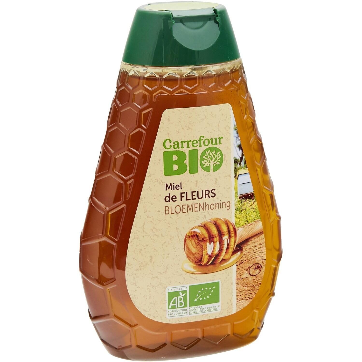 CARREFOUR BIO – Miel Liquide Bio aux Saveurs Florales, Texture Fondante et Naturelle (500g) - Le Lot De 3