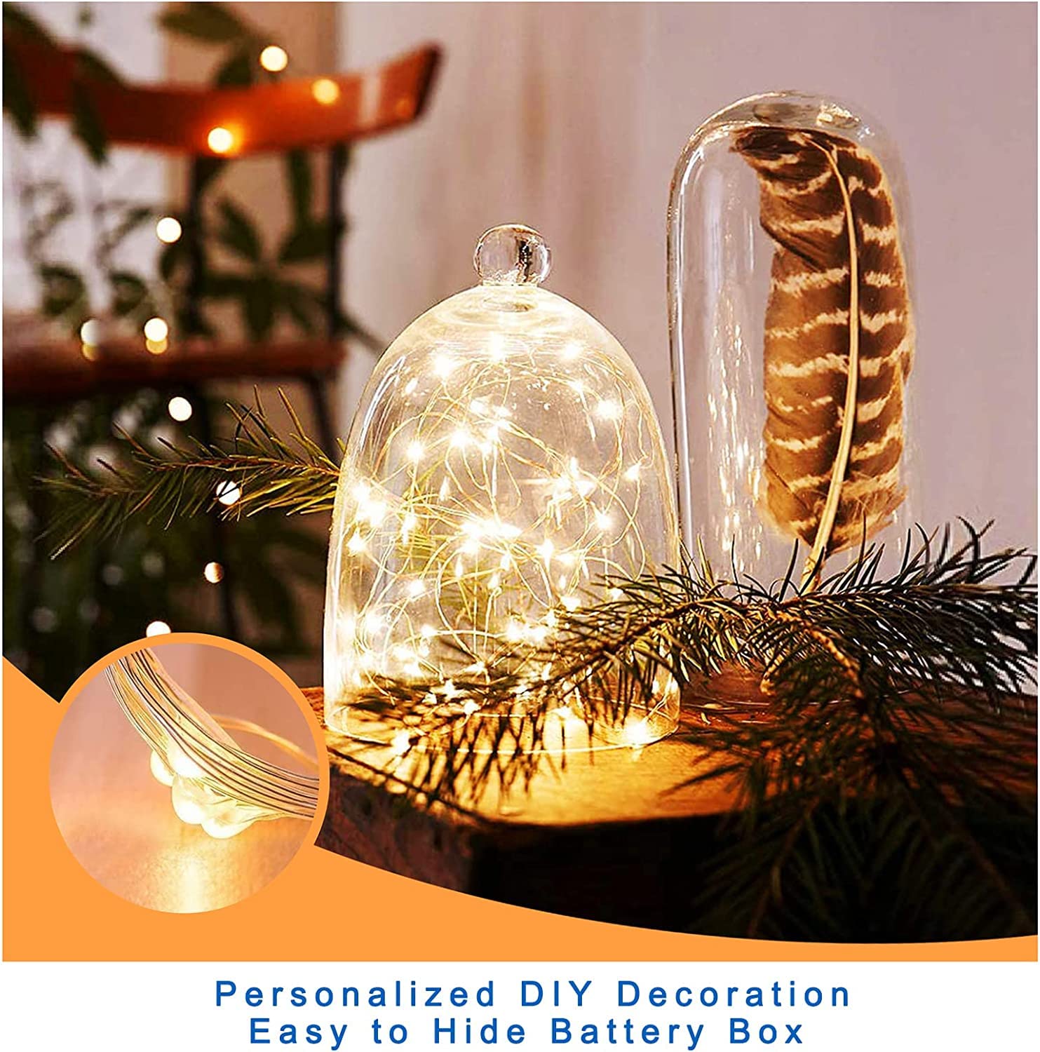 HeaHap Feen-Lichterketten 10er Set | 2m Kupferdraht, 20 LEDs, Warmweiß & Wasserdicht | Perfekt Für DIY & Deko