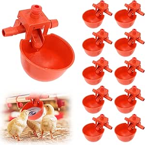 Abbeveratoio Automatico Per Polli - Confezione Da 10 Pezzi, Per Gabbie E Pollame