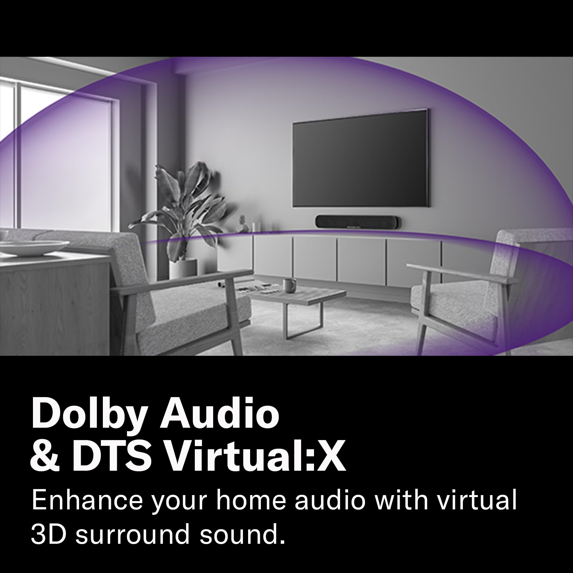 Yamaha SR-B20A Soundbar with Built-in Subwoofers Dolby Audio DTS Virtual:X Bluetooth Black | Dual built-in subwoofers with DTS Virtual:X and Bluetooth for movies music and gaming product thumbnail 4