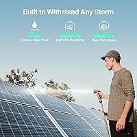 Vista 5 de HQST Bifacial - Panel solar monocristalino de 100 vatios y 12 V, paneles solares monocristalinos de 9BB con módulo de alta eficiencia del 25%