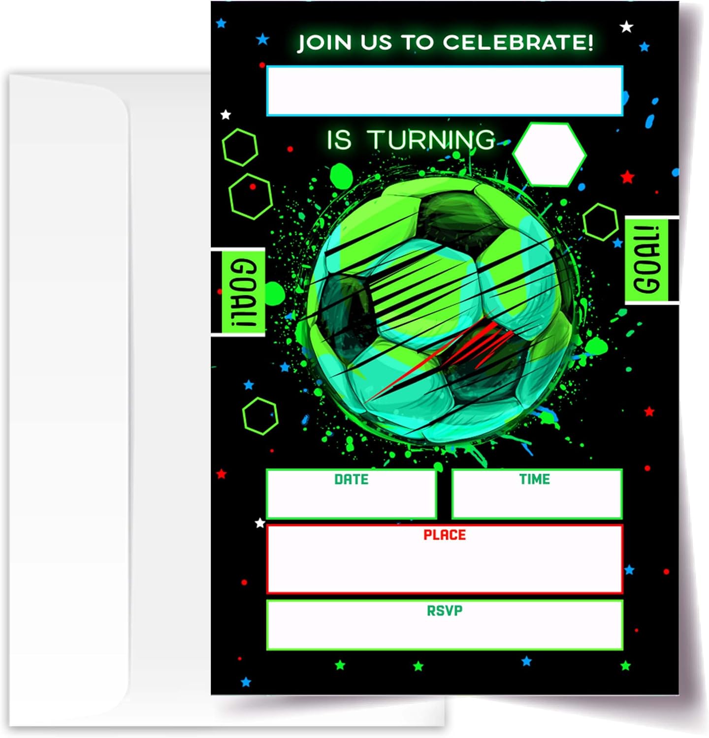 4x6 Soccer Birthday Invitations, Soccer Birthday Party, Sports Party Decorations, Birthday Party Invitations For Boys Girls, Kids Birthday Invitations. (sport（120）)