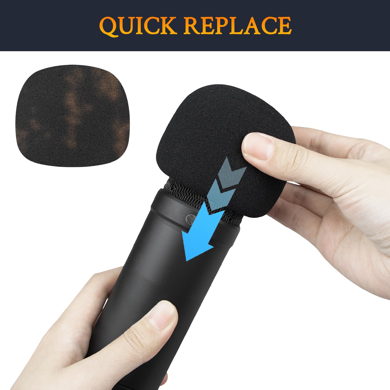 SOULWIT 2 Stück Mikrofon Pop Filter für RØDE(Rode) NT1 Series(Gen 1/2/3/4/5/Signature)/NT1-A, Schutz Mikrofon Schaum Abdecken Windschutz