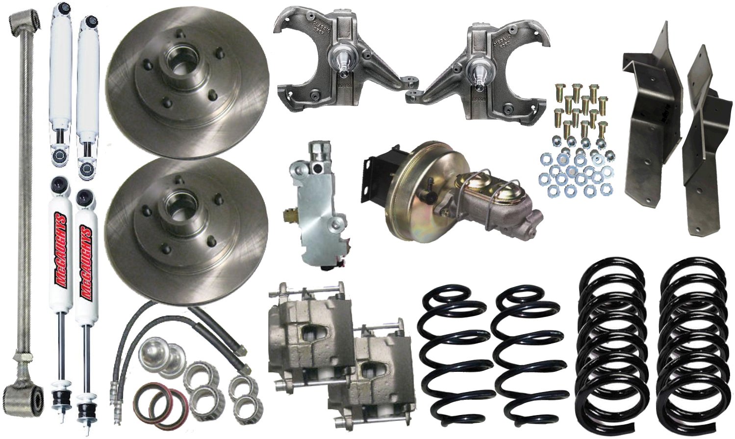 McGaughys Chevy C10 1971-72 4.5/5 Lowering 5 Lug Power Disc Brake Kit 9" Bst
