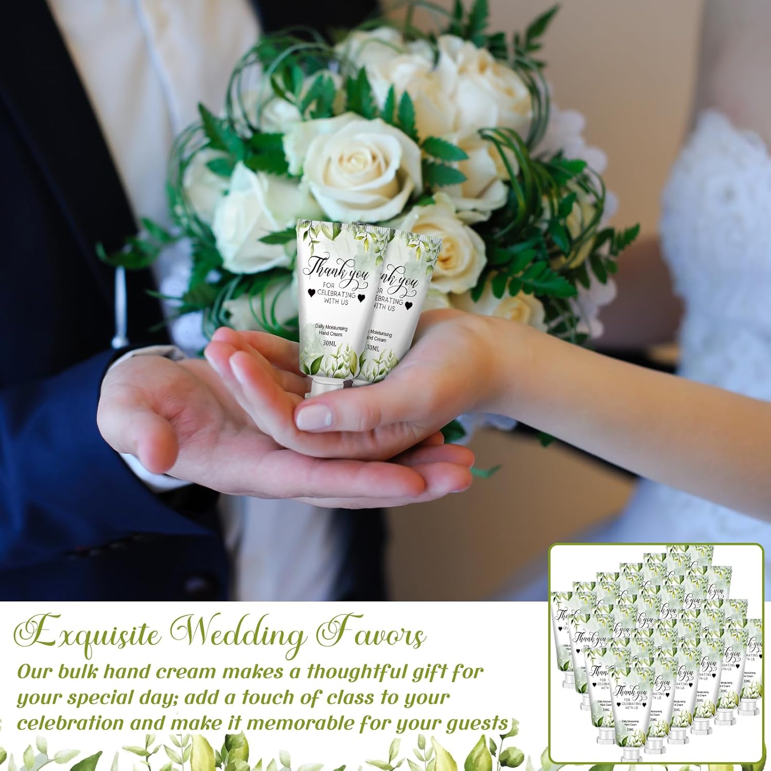 50 Pcs 1 oz/ 30 ml Wedding Hand Cream Bulk Travel Size Bridesmaid Gifts Thank You Hand Cream Body Lotion Gifts for Bridesmaid Souvenir Wedding Party Supplies Bridal Shower Favors
