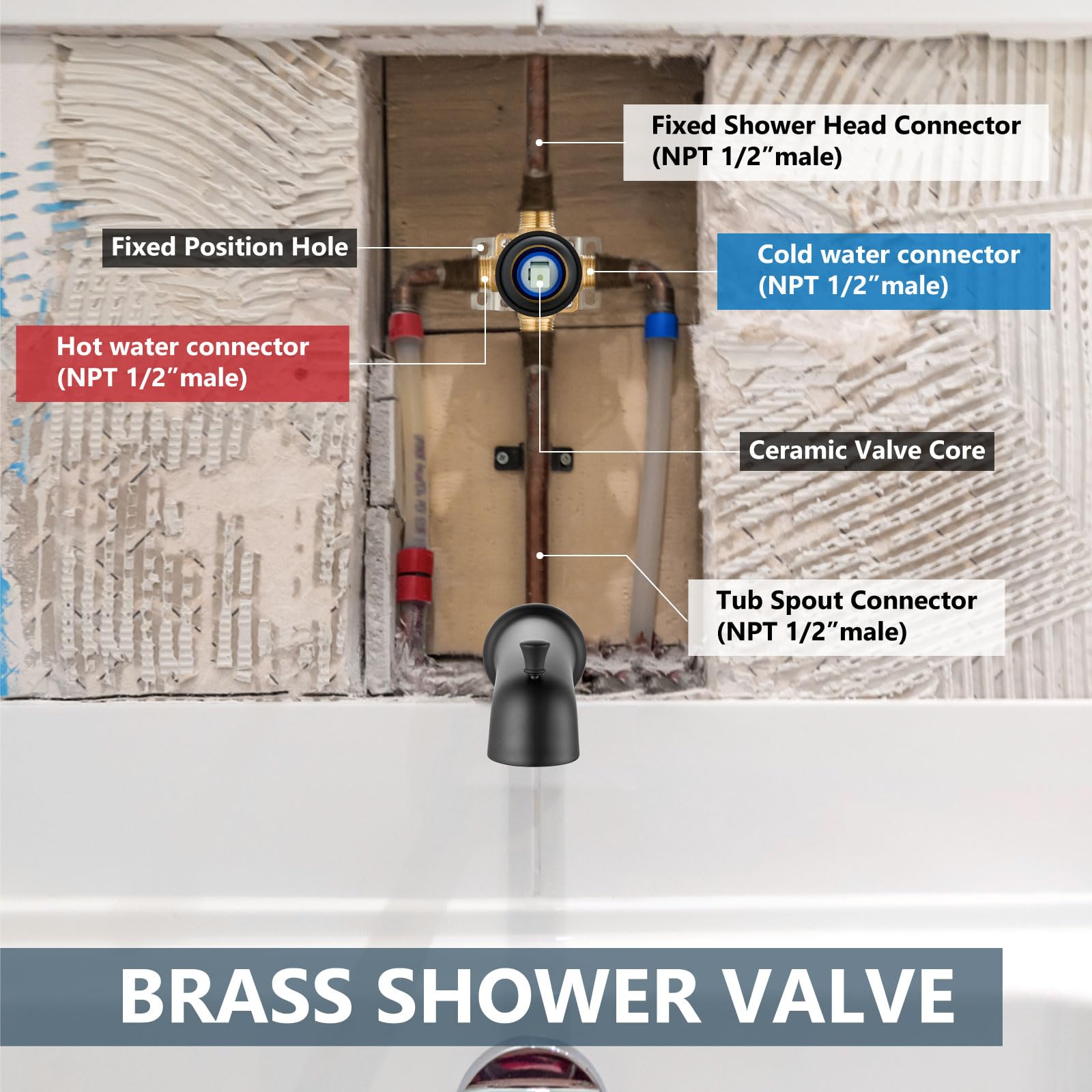 Aolemi - Système De Douche Plafond Noir Mat 30cm + 15cm, Mitigeur Encastré Et Douchette 2en1