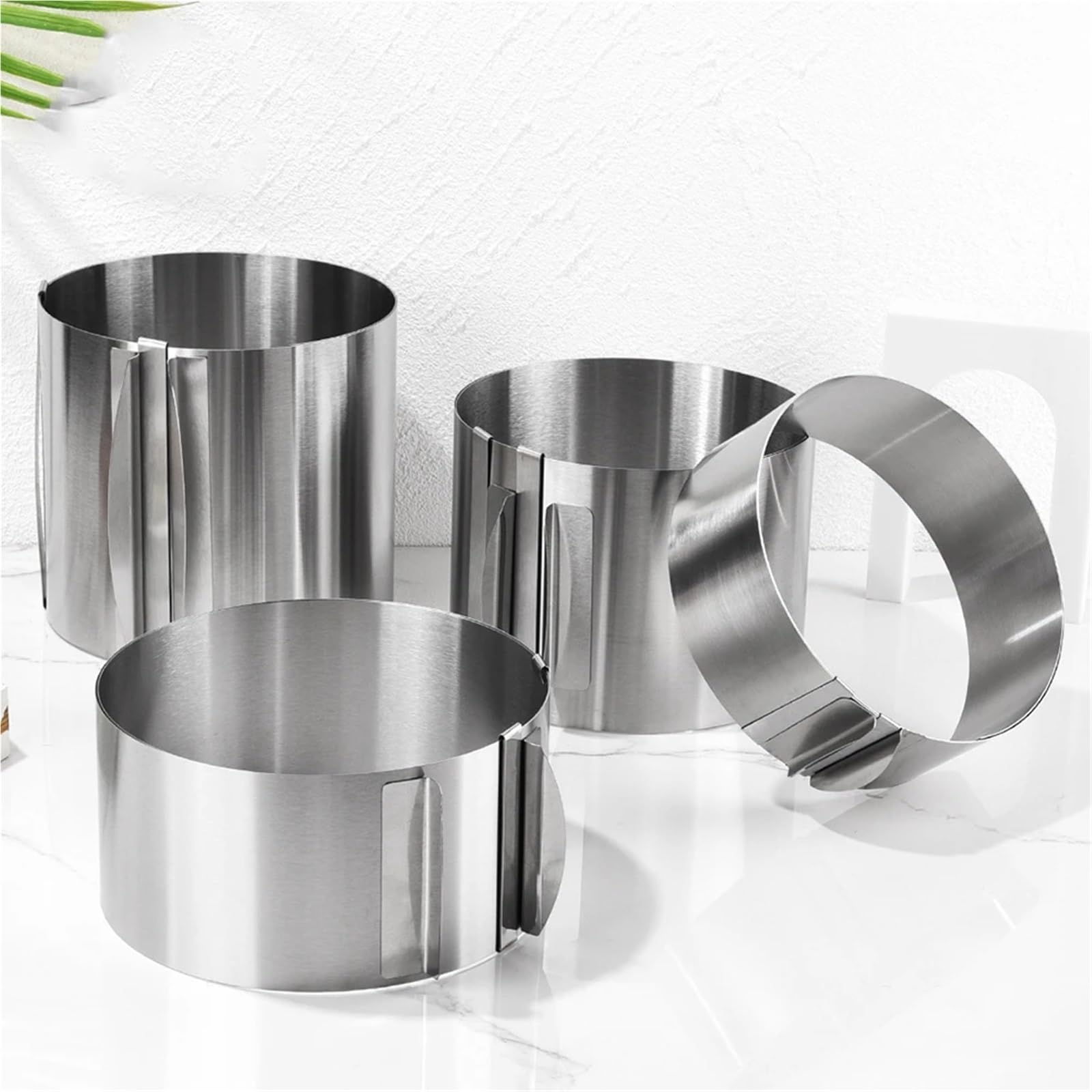 Anillos Para Tartas 1 molde for pastel, anillo for pastel, redondo ajustable de acero inoxidable, molde for pastel de 6 a 12 pulgadas, suministros for hornear pasteles de cocina, anillos for comida y