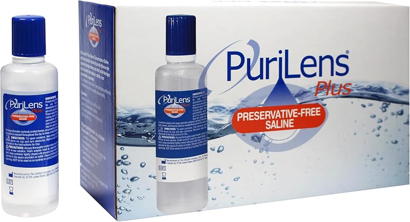 Purilens Plus Preservative-Free Contact Lens Saline 120ml (4 fl. oz.) 12 Pack