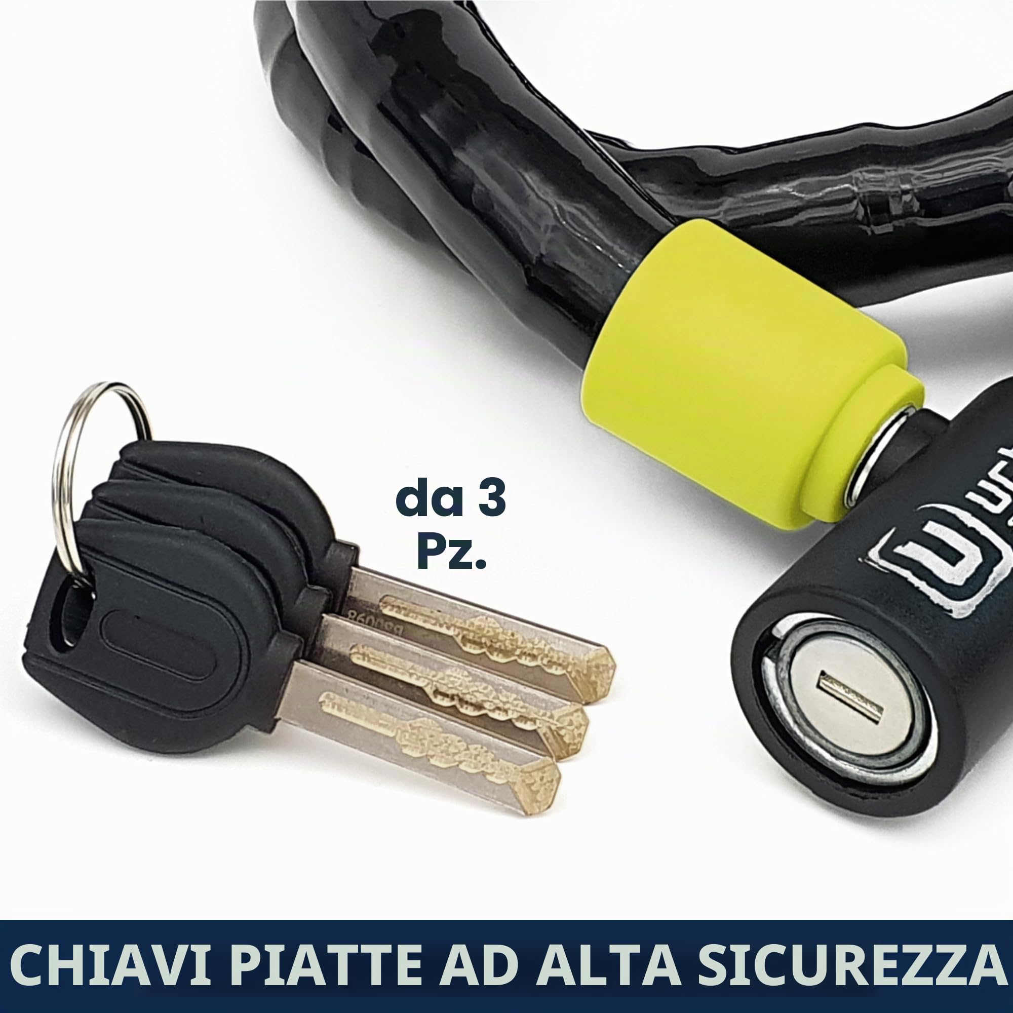 URBAN Catena Antifurto Moto Scooter Bicicletta Cavo Articolato Duoflex Acciaio Rinforzato Blocco Universale Sicurezza Motociclo