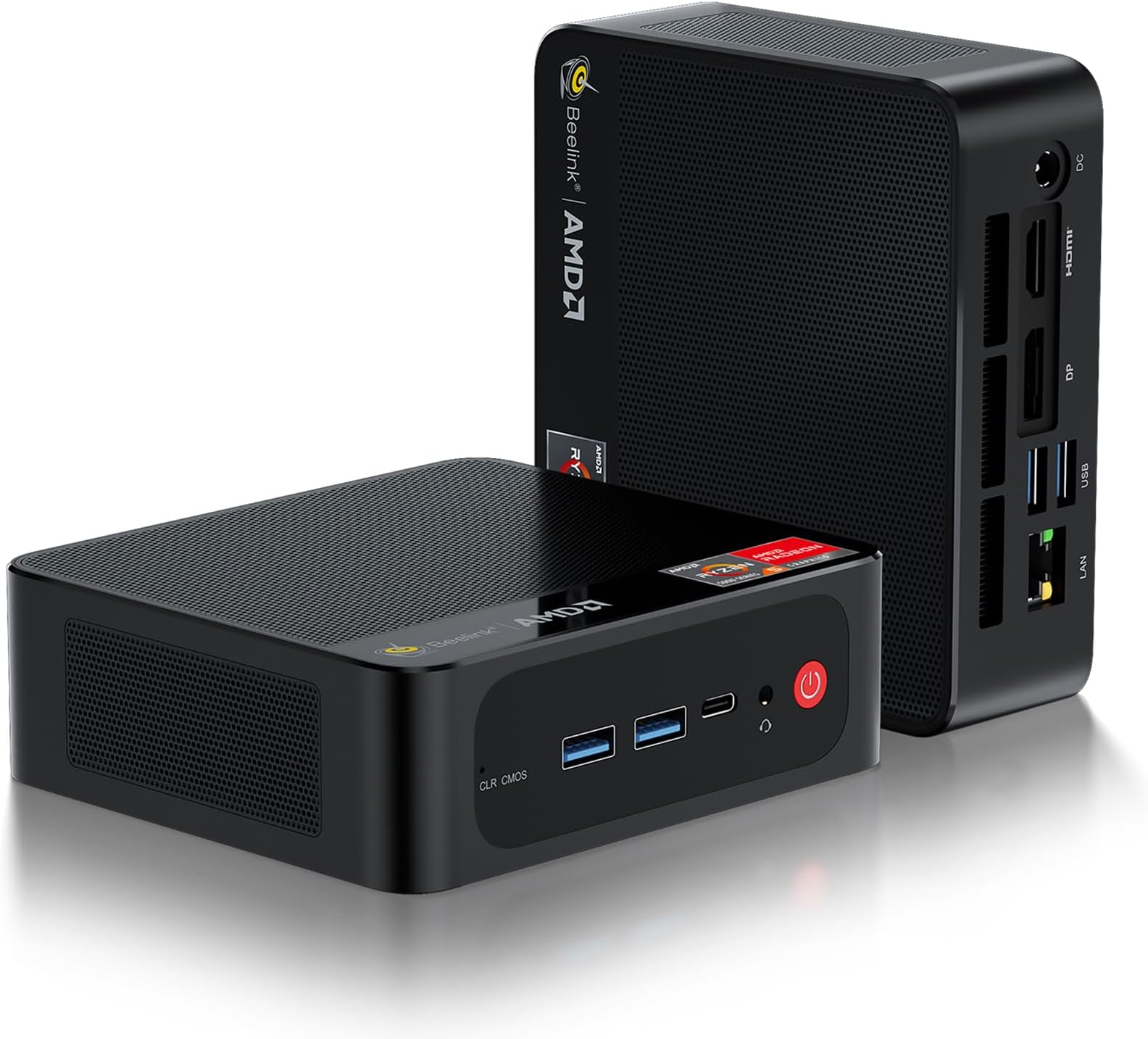 SER5 MAX Mini PC, AMD Ryzen 7 7735HS (8C/16T, up to 4.75GHz), 24GB LPDDR5 500GB PCIe4.0 SSD, Wins 11 Pro Mini Computer Supports 4K@120Hz Triple Output/DP/HDMI/Type-C/WiFi 6/BT5.4/2.5Gbps LAN
