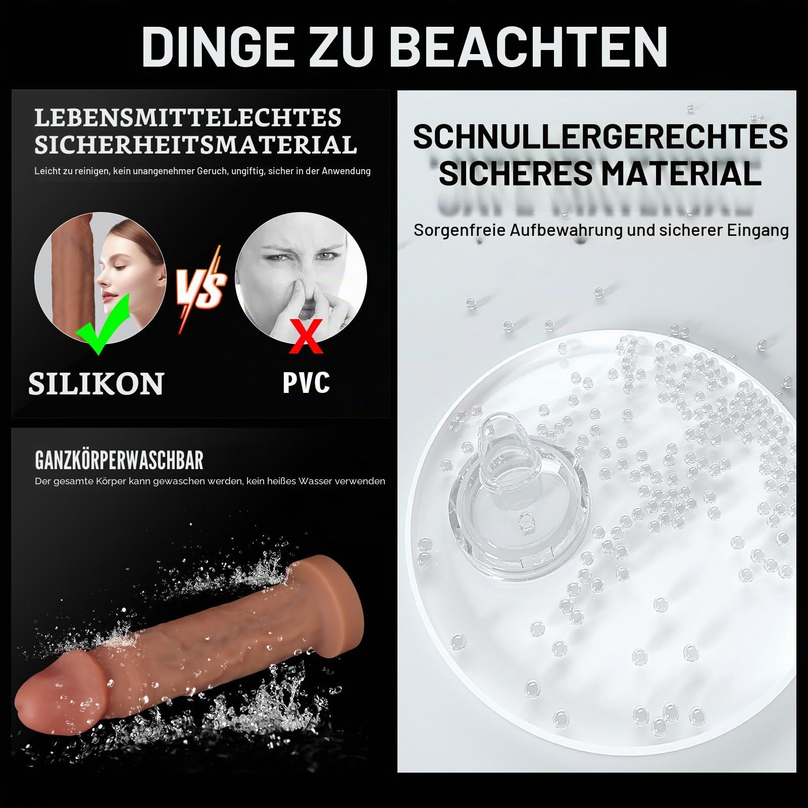 Dildos in 3 Größen Realistischer Dildo Penis aus Weichem Silikon Mit Saugnapf Diloschwanz für Frauen Analdilo für Männer Lang Gleitfreudig Für Einsteiger und Erfahrene Lustspielzeug LZYLWC (L)