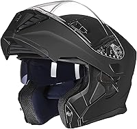 Vista 9 de ILM Casco modular de cara completa para motocicleta con visera doble para adultos, luz trasera LED opcional, aprobado por el DOT