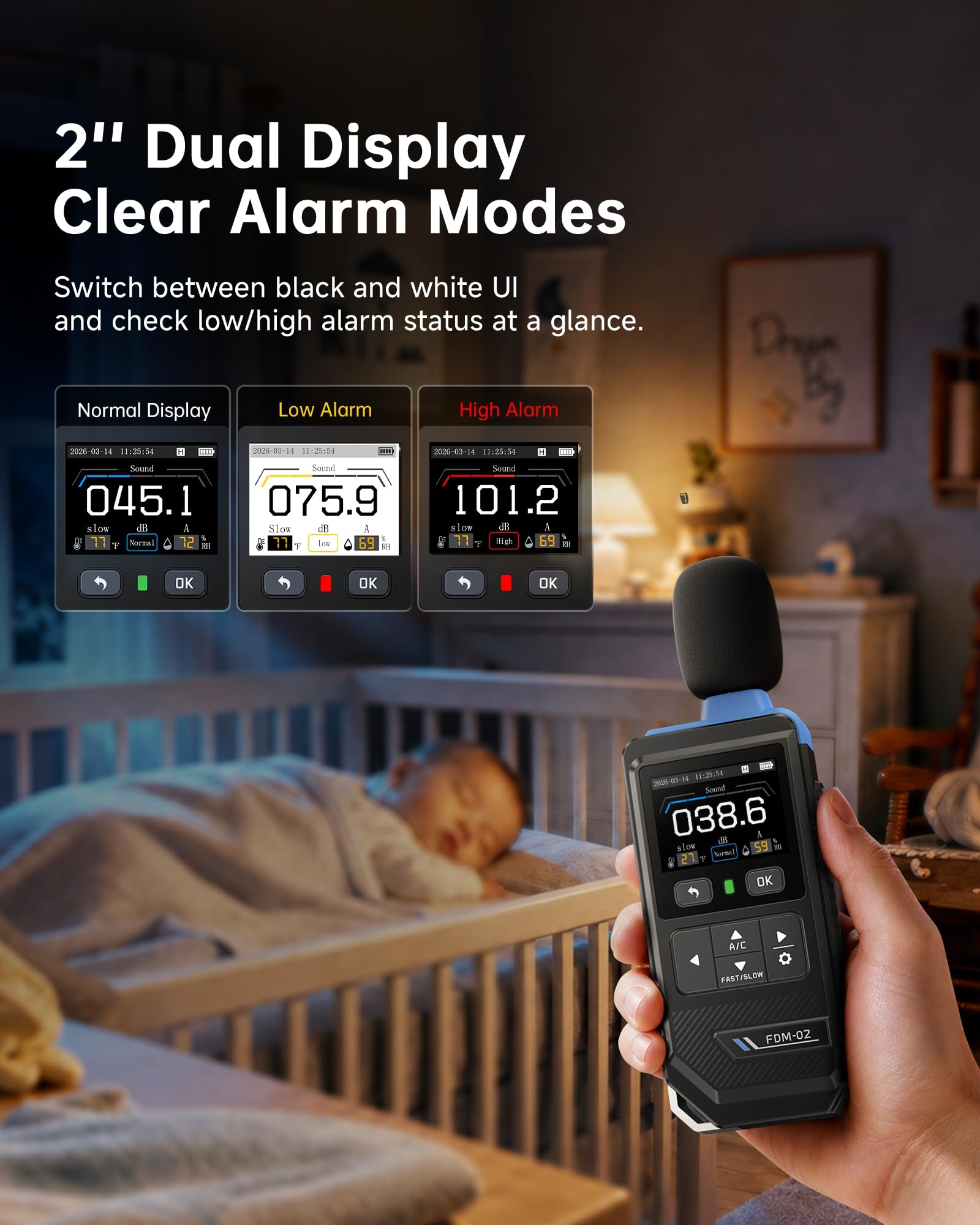 FNIRSI FDM-02 Decibel Meter, Real-Time Noise Monitoring for Home & Work — Amazon image 7