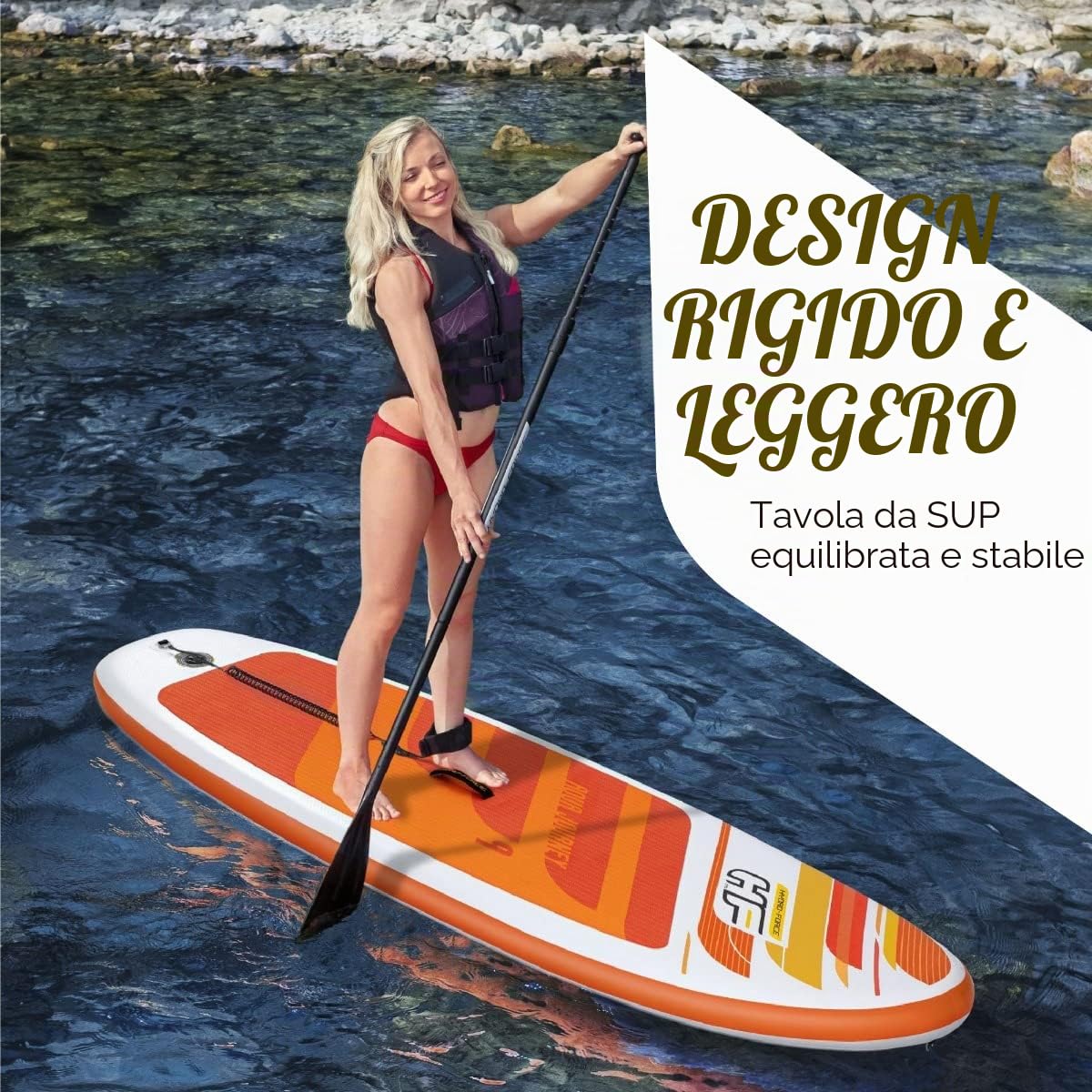 Hydro-Force SUP Gonfiabile Stand Up Paddle Board - Set completo di diversi stili, dimensioni 2,4 m, 3,4 m, 3,8 m, 3,8 m, 3,8 m, 3,8 m, 3,8 m