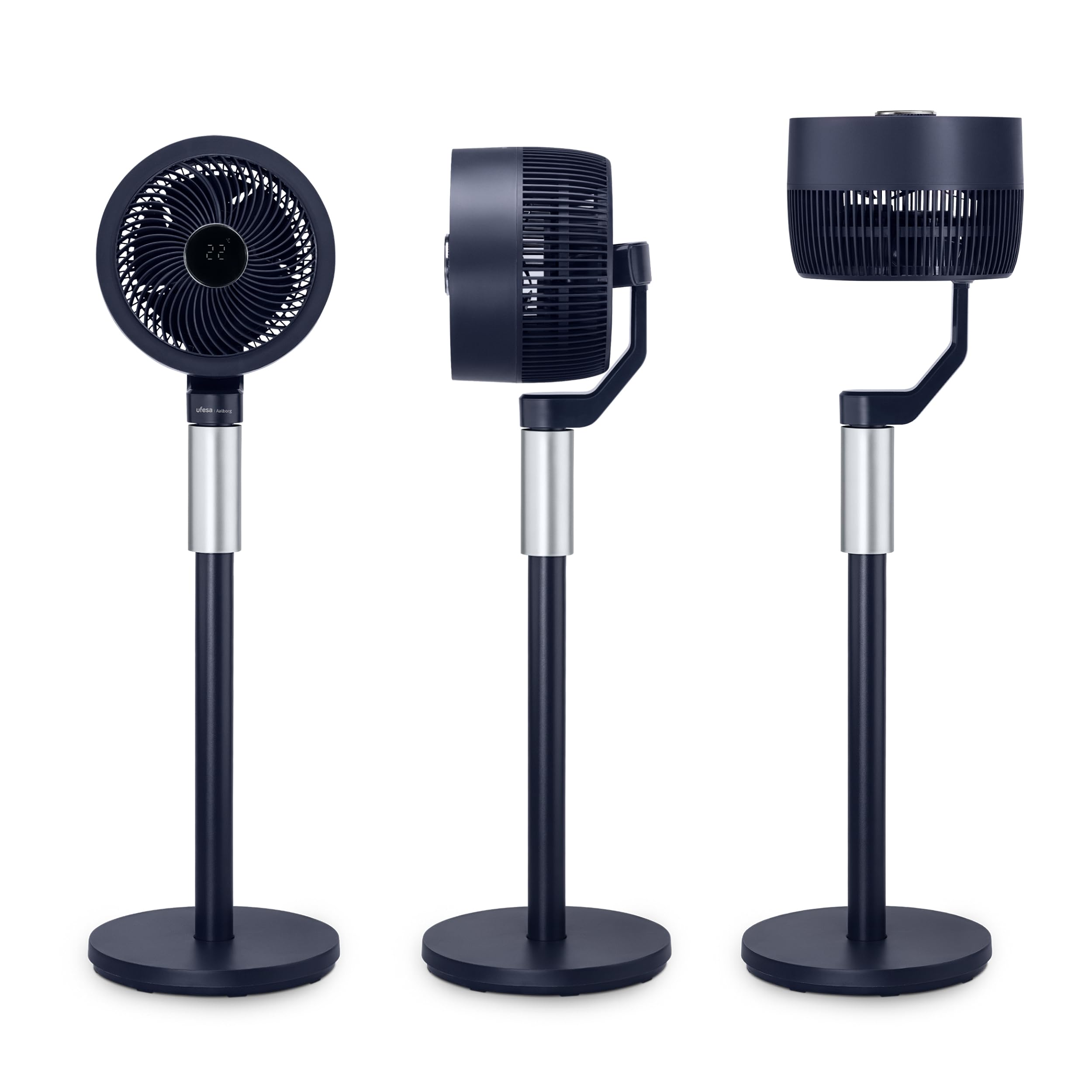 Ufesa 3D70 Ventilador Circulador de Aire con Oscilación 3D 360º, Multidireccional, 70W, 3 Velocidades, 3 Modos, 1m Altura, Temporizador, Mando a Distancia, Pantalla LED