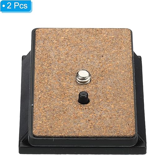 Miniatura 3 de PATIKIL Placa de liberación rápida para trípode con tornillo de anillo en D, paquete de 2 piezas de montaje de adaptador de trípode de cámara, placa