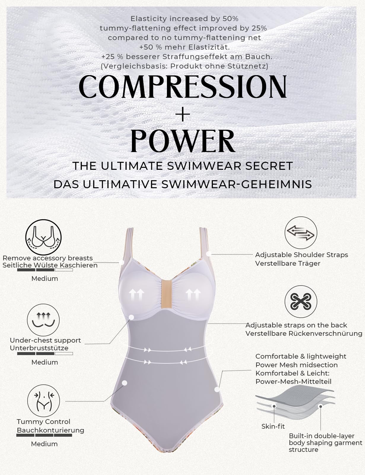 Hanna Nikole Costume da bagno da donna con scollo a V