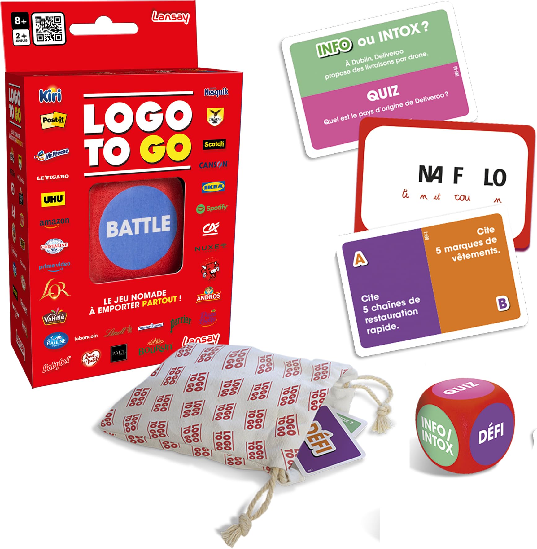 Lansay - Logo to Go - Jeu de Cartes de Voyage Familial - Dès 8 Ans