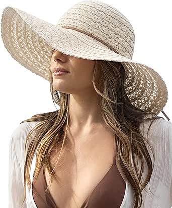 Sun Beach Hats Women Floppy Summer Sunhat with Wide Brim Packable Foldable Travel Accessories