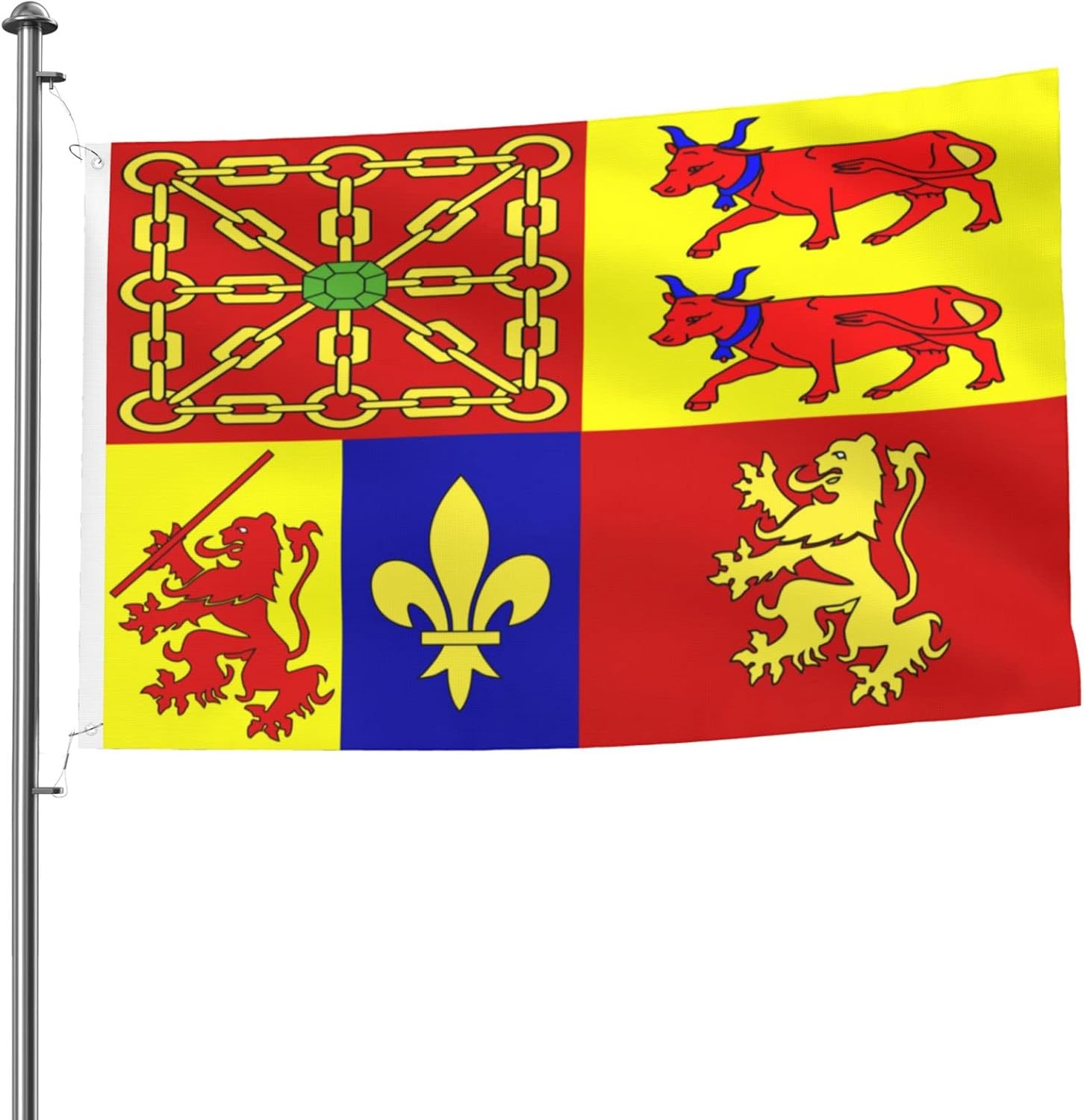 Drapeau Proposé Pour Les Pyrenees-Atlantiques Flag 5x8 Ft Double-Sided Flags Outdoor Large Size Heavy duty Decorative Banner Durable Patio Flags Yard Flag