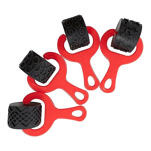 READY 2 LEARN Paint and Clay Explorers - Juego de 2 - Juego de 4 - Rodillos de textura resistentes y gruesos para niños y bricolaje - Herramientas