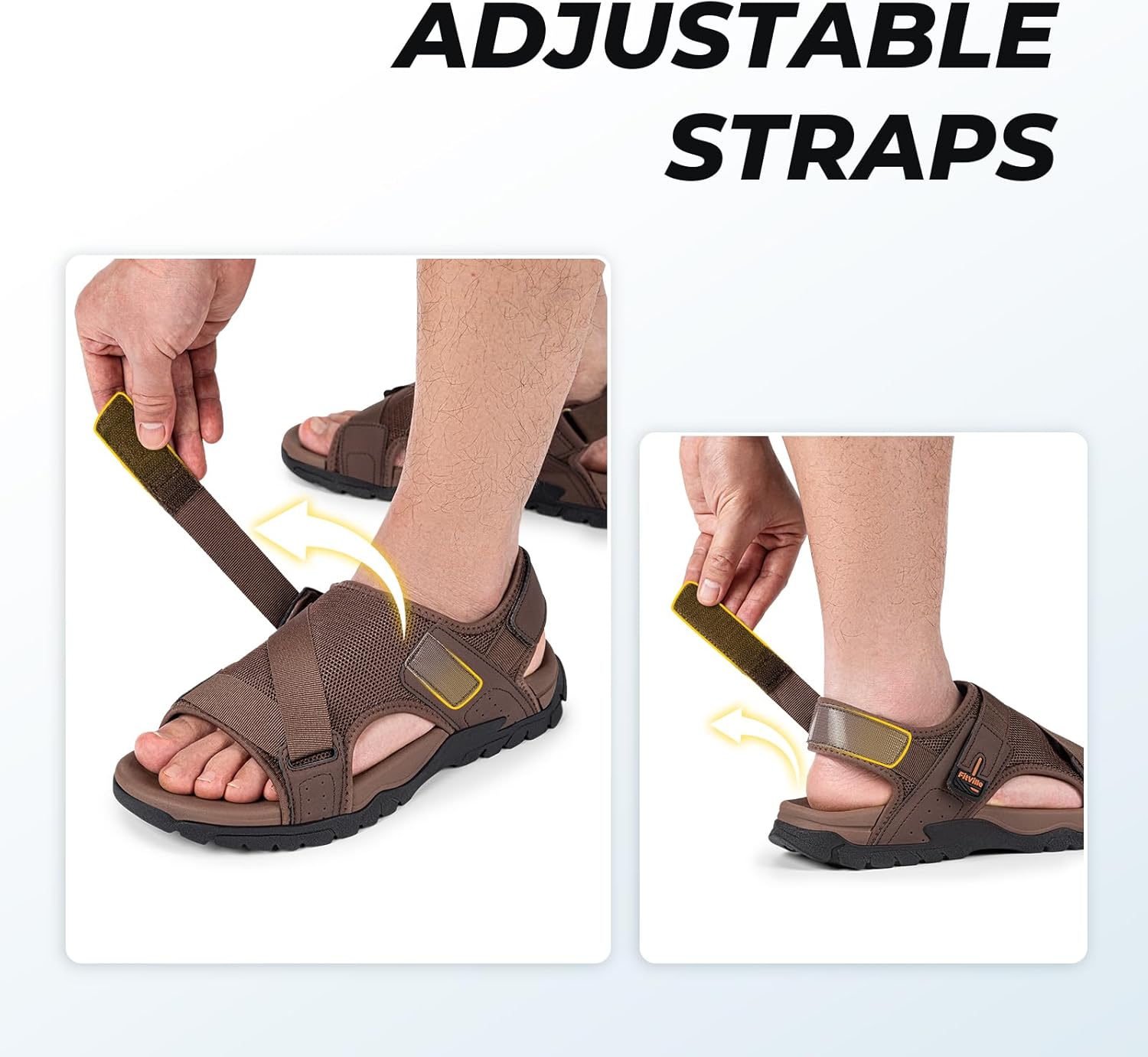 FitVille Wide Sandals for Men Comfortable Orthopedic Athletic Sandals with Arch Support Lightweight Breathable Hiking Sandals for Outdoor Beach Travel