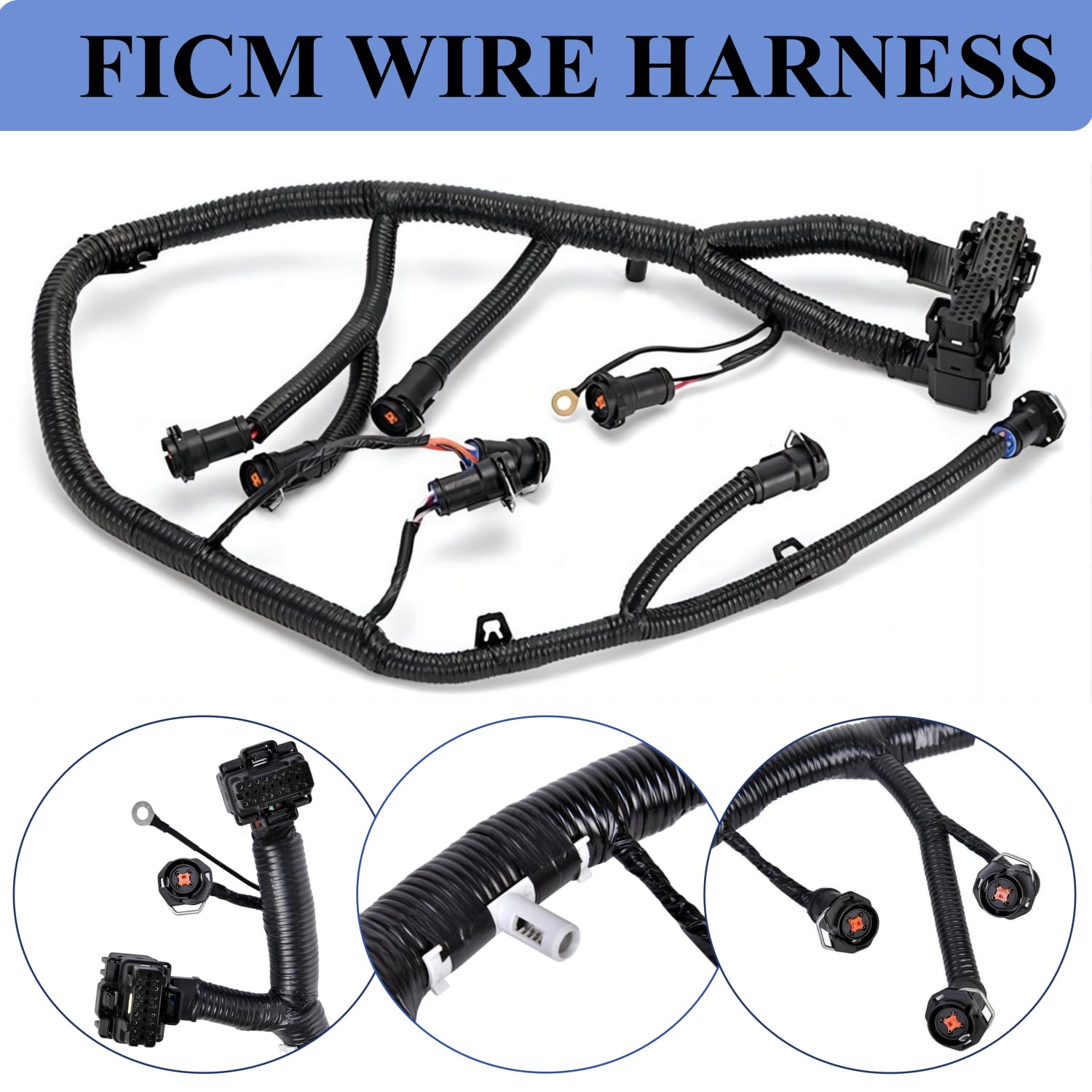 Snapklik.com : FICM Engine Fuel Injector Complete Wire Harness Compatible