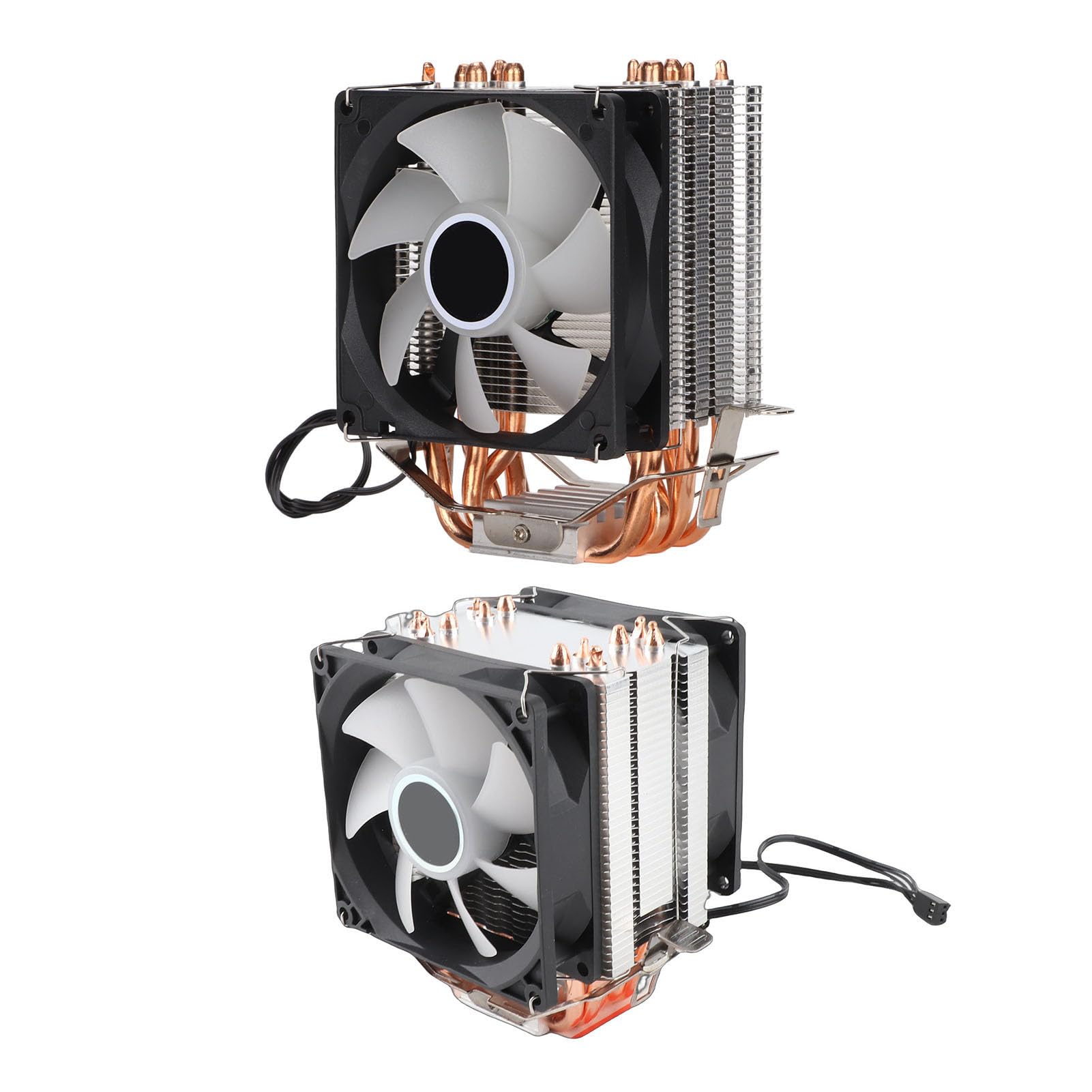 Sxhlseller Refroidisseur de Processeur RVB avec Deux Ventilateurs et 6 Caloducs | à Contact Direct pour LGA 775/1155/1156/1366/2011 et AM2/AM2+/AM3 (Deux ventilateurs)