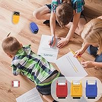 Vista 7 de Sello de rodillo para práctica de escritura, sello de líneas de escritura autoentintado, sellos rodantes con líneas para práctica de escritura