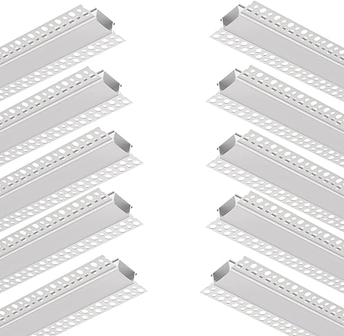 Miniatura 8 de Paquete de 6.6 pies6.6 ft de yeso en canal LED, tira de luz LED para paneles de yeso, barro empotrado sin bordes en canal LED para tira LED de 0.787