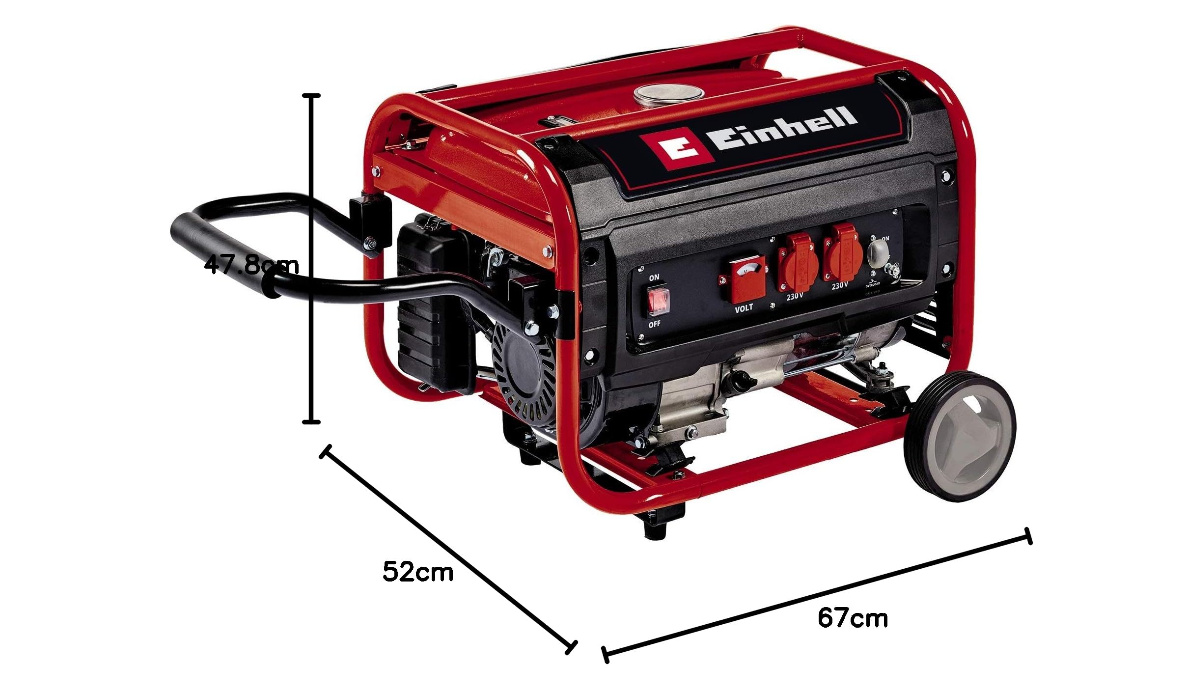 Einhell Generador eléctrico (gasolina) TC-PG 35/E5 (máx. 3100 W, motor de 4 tiempos con bajas emisiones, 2 tomas de 230 V, 15 L tanque, función AVR, interruptor de sobrecargas)