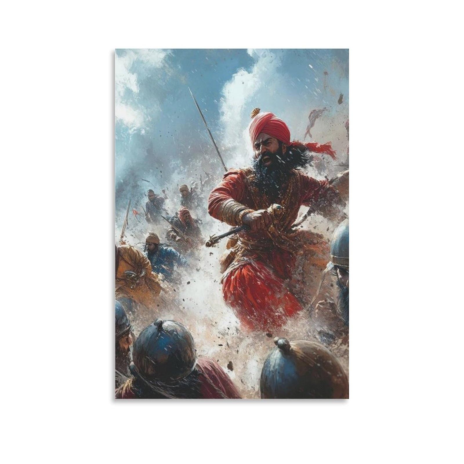 Wjwart Sikh Warriors Canvas Poster Bedroom Decor Landscape Office Room Decor Gift 16X24inch(40X60cm)
