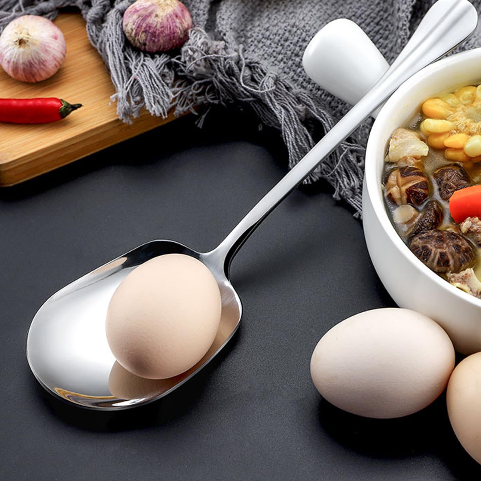 2 sztuki łyżek do serwowania ze stali nierdzewnej 25 cm, łyżki do serwowania z długimi uchwytami duża, łyżka kuchenna łyżka do serwowania łyżka do serwowania ze stali nierdzewnej łyżka do sałatki