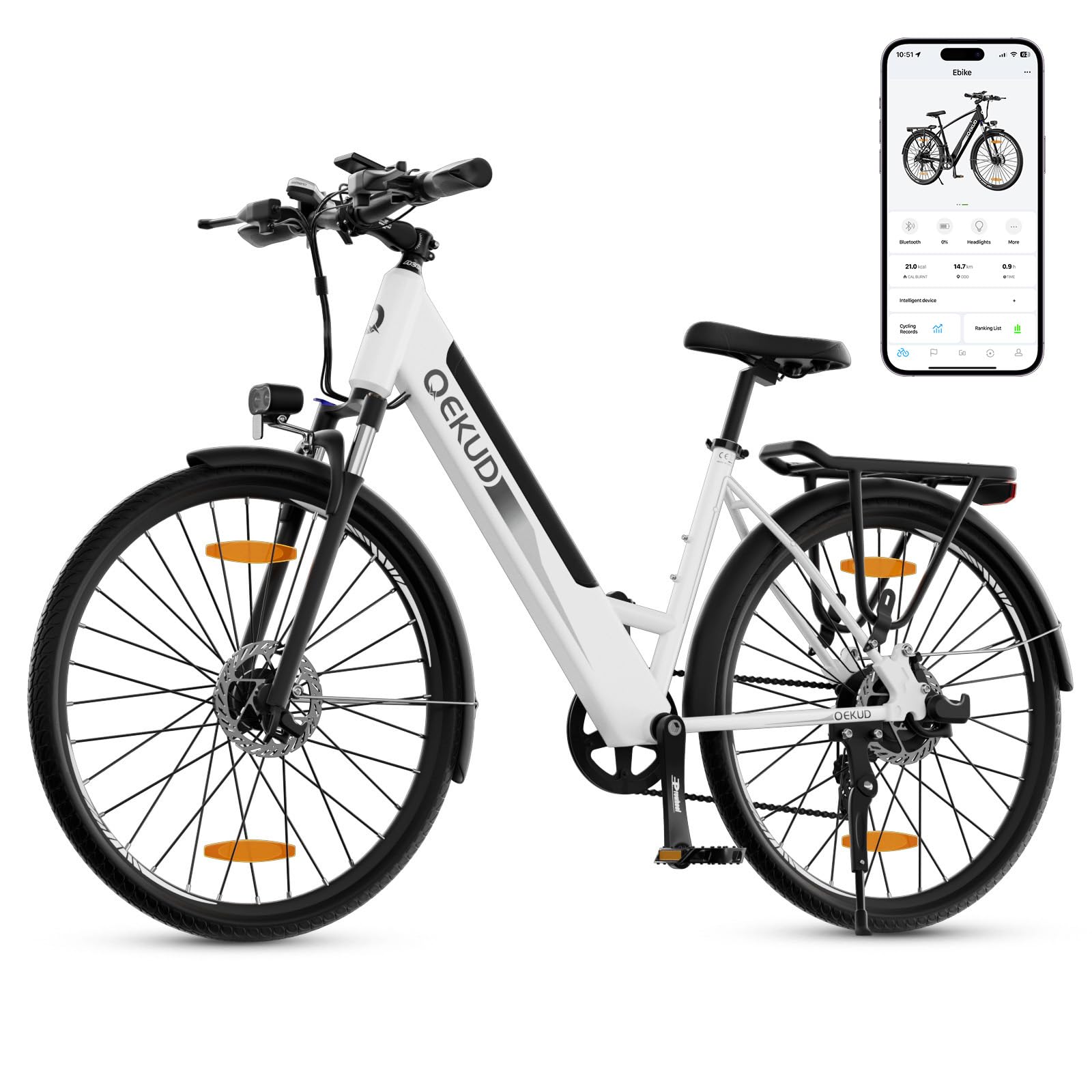 26 Pulgadas Bicicleta Eléctrica con Batería de Iones de Litio de 36 V 12,5 Ah, Alcance de hasta 100 km en Modo Híbrido,Motor de 250 W, Conforme a la EU,con aplicación